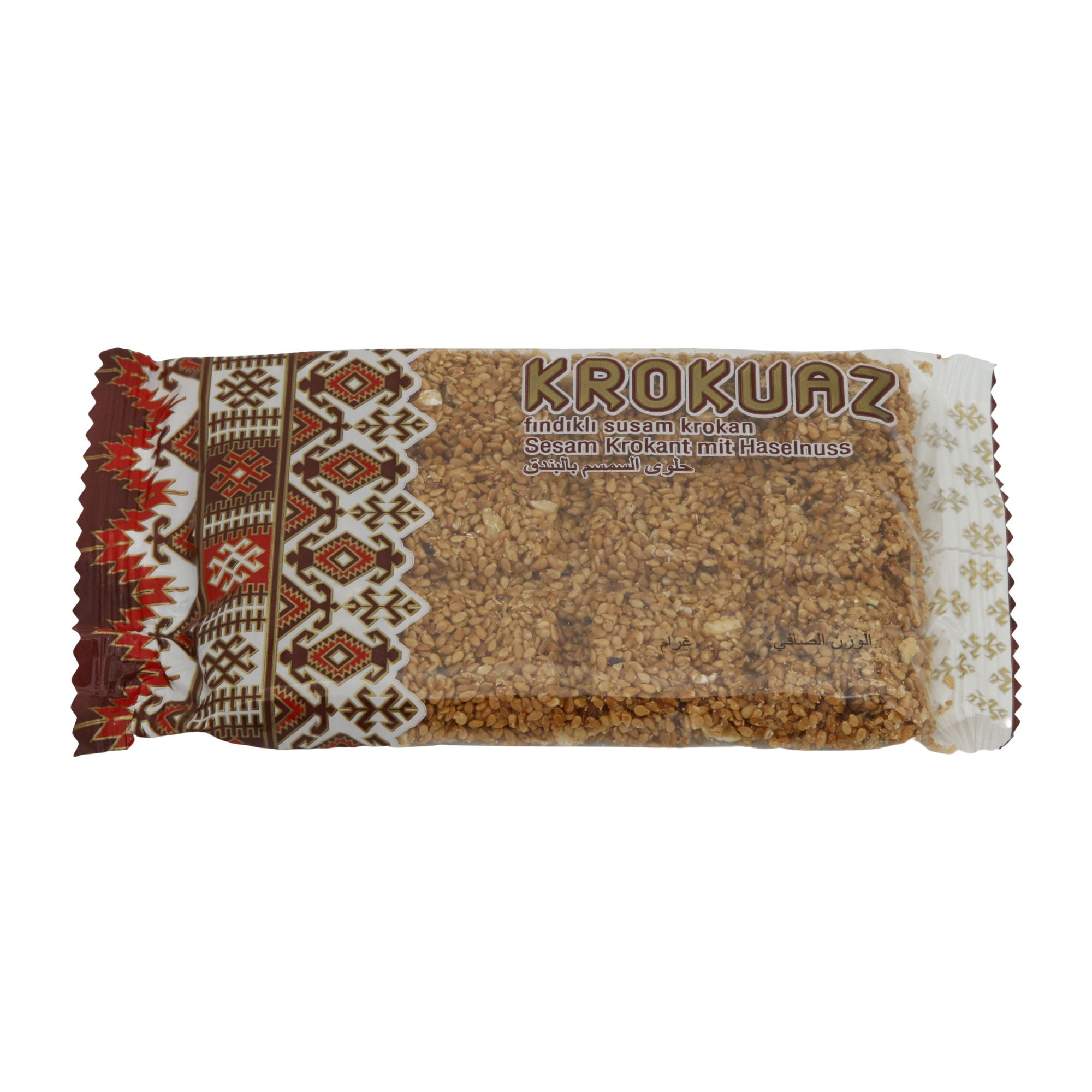 Sesamkrokant Krokuaz | Sesamkrokant | Mit Haselnüssen, knuspriger Genuss aus der Türkei | 95 g TEMPO